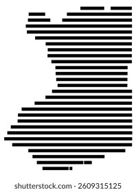 Symbol Map of the County Erie (New York) showing the County with a few black horizontal lines