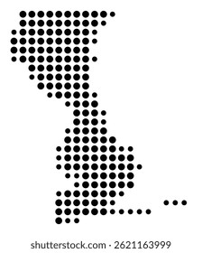 Symbol Map Of the County Escambia (Florida, US) showing the County with a few black dots