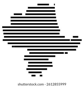 Symbol Map of the County Essex (Massachusetts, US) showing the County with a few black horizontal lines
