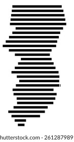 Symbol Map of the County Essex (Vermont, US) showing the County with a few black horizontal lines