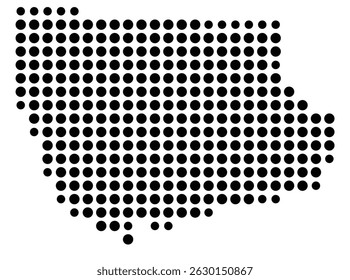 Symbol Map Of the County Fairfield (South Carolina, US) showing the County with a few black dots