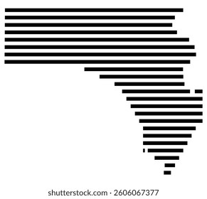 Symbol Map of the County Fannin (Georgia) showing the County with a few black horizontal lines