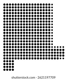 Symbol Map Of the County Fayette (Illinois, US) showing the County with a few black dots