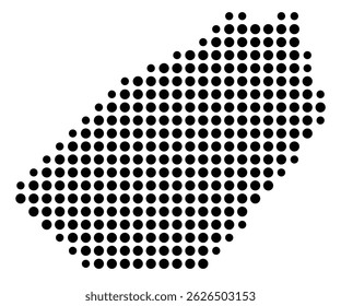 Symbol Map Of the County Fayette (Texas, US) showing the County with a few black dots