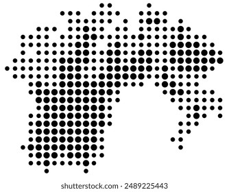 Symbol Map of the County Finnmark (Norway) showing the stateprovince with a pattern of black circles