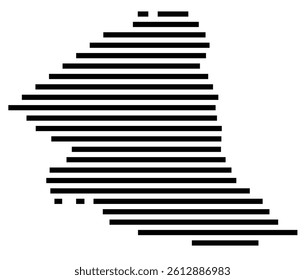Symbol Map of the County Florence (South Carolina, US) showing the County with a few black horizontal lines