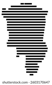 Symbol Map of the County Floyd (Kentucky) showing the County with a few black horizontal lines