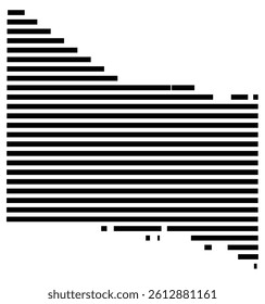 Symbol Map of the County Foard (Texas, US) showing the County with a few black horizontal lines