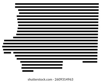 Symbol Map of the County Forsyth (North Carolina) showing the County with a few black horizontal lines