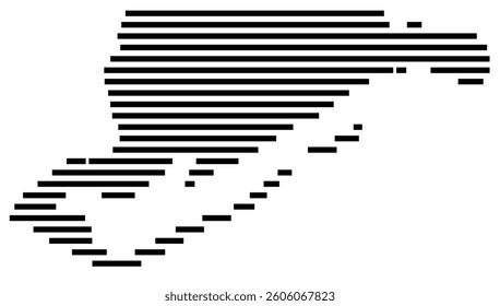 Symbol Map of the County Franklin (Florida) showing the County with a few black horizontal lines