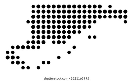 Symbol Map Of the County Franklin (Florida, US) showing the County with a few black dots