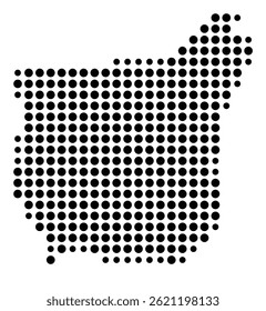 Symbol Map Of the County Franklin (Georgia, US) showing the County with a few black dots