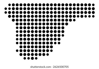 Symbol Map Of the County Franklin (Washington, US) showing the County with a few black dots