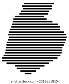 Symbol Map of the County Frederick (Maryland, US) showing the County with a few black horizontal lines