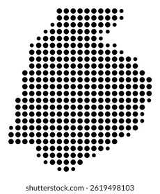 Symbol Map Of the County Frederick (Maryland, US) showing the County with a few black dots