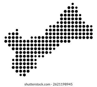 Mapa de símbolos do condado de Fresno (Califórnia, EUA) mostrando o condado com alguns pontos pretos