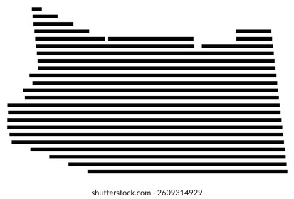 Symbol Map of the County Fulton (New York) showing the County with a few black horizontal lines
