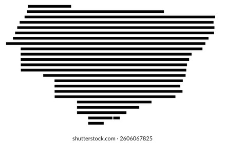 Symbol Map of the County Gadsden (Florida) showing the County with a few black horizontal lines