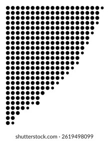 Symbol Map Of the County Garrett (Maryland, US) showing the County with a few black dots