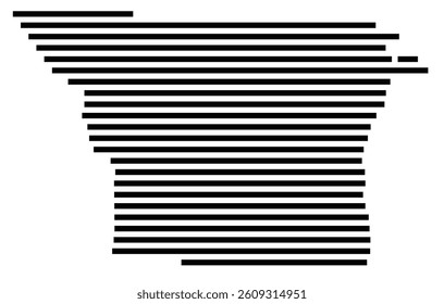 Symbol Map of the County Gaston (North Carolina) showing the County with a few black horizontal lines