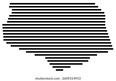 Symbol Map of the County Gates (North Carolina) showing the County with a few black horizontal lines