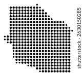Symbol Map Of the County Gibson (Tennessee, US) showing the County with a few black dots