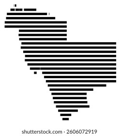 Symbol Map of the County Gila (Arizona) showing the County with a few black horizontal lines