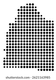 Symbol Map Of the County Gilchrist (Florida, US) showing the County with a few black dots