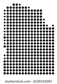 Symbol Map Of the County Giles (Tennessee, US) showing the County with a few black dots