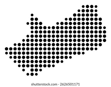 Symbol Map Of the County Giles (Virginia, US) showing the County with a few black dots