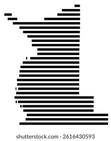 Symbol Map of the County Gilliam (Oregon, US) showing the County with a few black horizontal lines