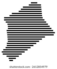 Symbol Map of the County Gilmer (West Virginia, US) showing the County with a few black horizontal lines