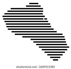 Symbol Map of the County Gloucester (New Jersey) showing the County with a few black horizontal lines