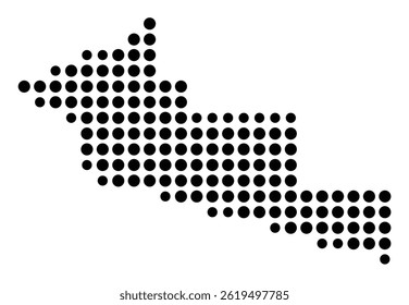 Symbol Map Of the County Gogebic (Michigan, US) showing the County with a few black dots