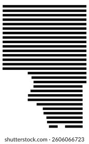 Symbol Map of the County Gooding (Idaho) showing the County with a few black horizontal lines
