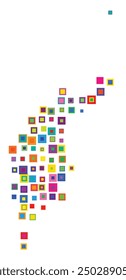 Symbol Map of the County Gotland (Sweden) showing the territory with a pattern of overlapping colorful squares like candies