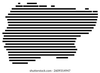 Symbol Map of the County Graham (North Carolina) showing the County with a few black horizontal lines