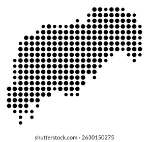 Symbol Map Of the County Grainger (Tennessee, US) showing the County with a few black dots
