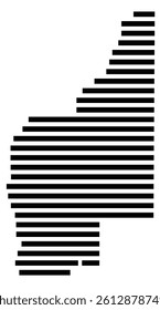 Symbol Map of the County Grant (Washington, US) showing the County with a few black horizontal lines