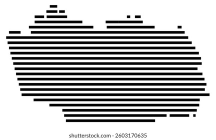 Symbol Map of the County Grayson (Kentucky) showing the County with a few black horizontal lines