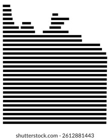 Symbol Map of the County Grayson (Texas, US) showing the County with a few black horizontal lines