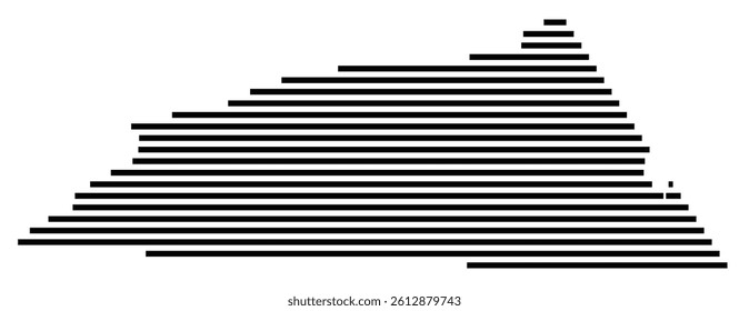 Symbol Map of the County Grayson (Virginia, US) showing the County with a few black horizontal lines
