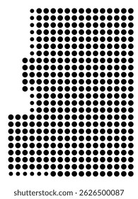 Symbol Map Of the County Green Lake (Wisconsin, US) showing the County with a few black dots