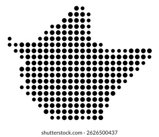 Symbol Map Of the County Greenbrier (West Virginia, US) showing the County with a few black dots