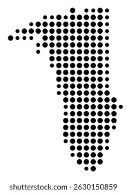 Symbol Map Of the County Greenville (South Carolina, US) showing the County with a few black dots