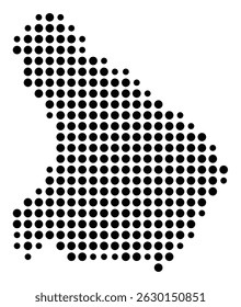 Symbol Map Of the County Greenwood (South Carolina, US) showing the County with a few black dots