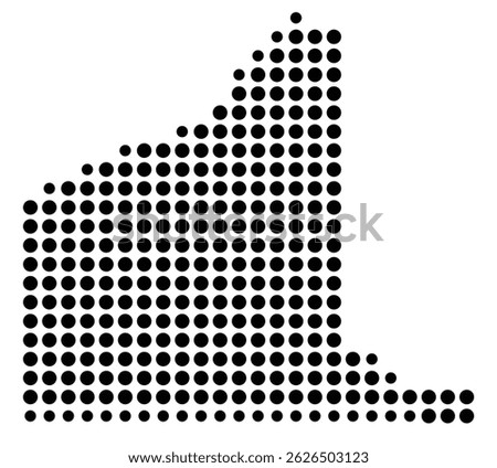 Symbol Map Of the County Gregg (Texas, US) showing the County with a few black dots
