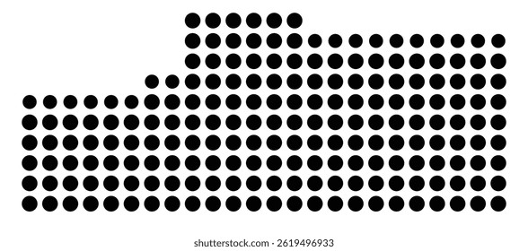 Symbol Map Of the County Grenada (Mississippi, US) showing the County with a few black dots