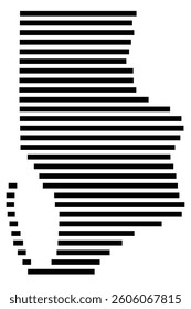 Symbol Map of the County Gulf (Florida) showing the County with a few black horizontal lines