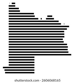 Symbol Map of the County Gunnison (Colorado) showing the County with a few black horizontal lines